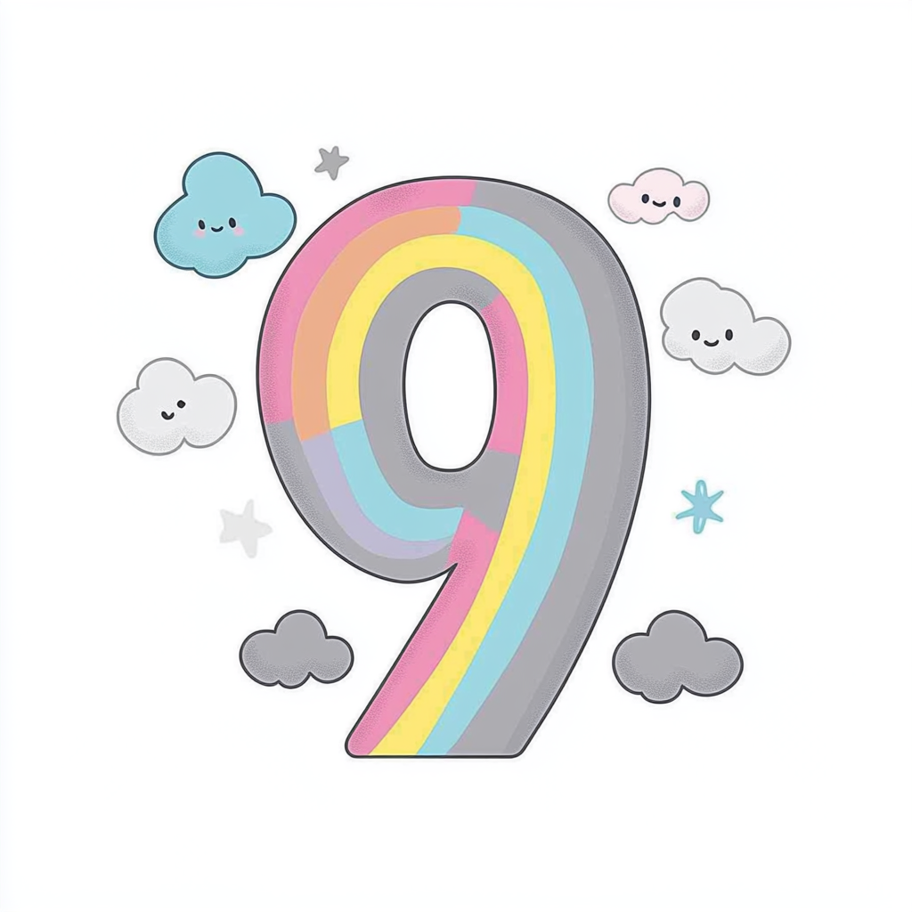 Rainbow Digit Clouds