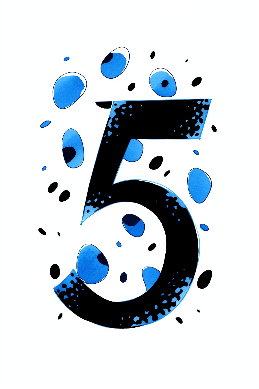 Bold Blue Splash Five