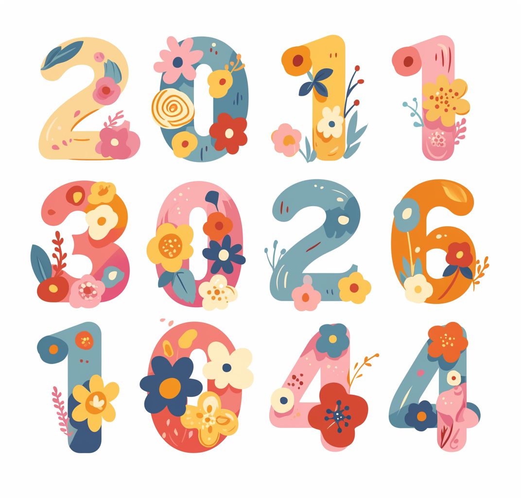 Floral Glyph Figures