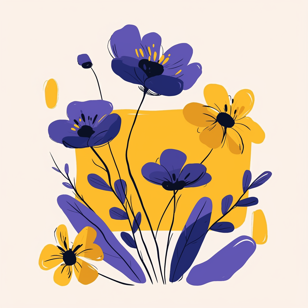 Bold Purple Yellow Bloom