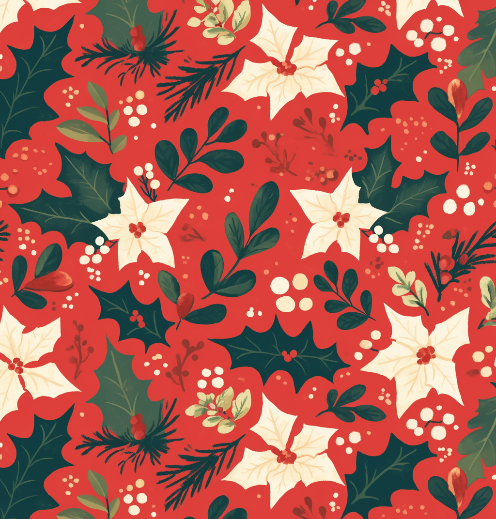 Festive Poinsettia Holly