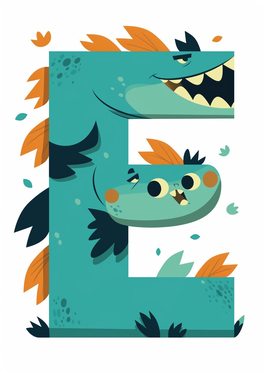 Playful Dinosaur Letter