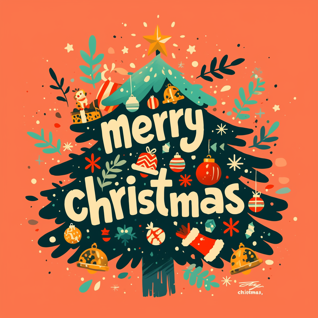 Festive Tree Typography