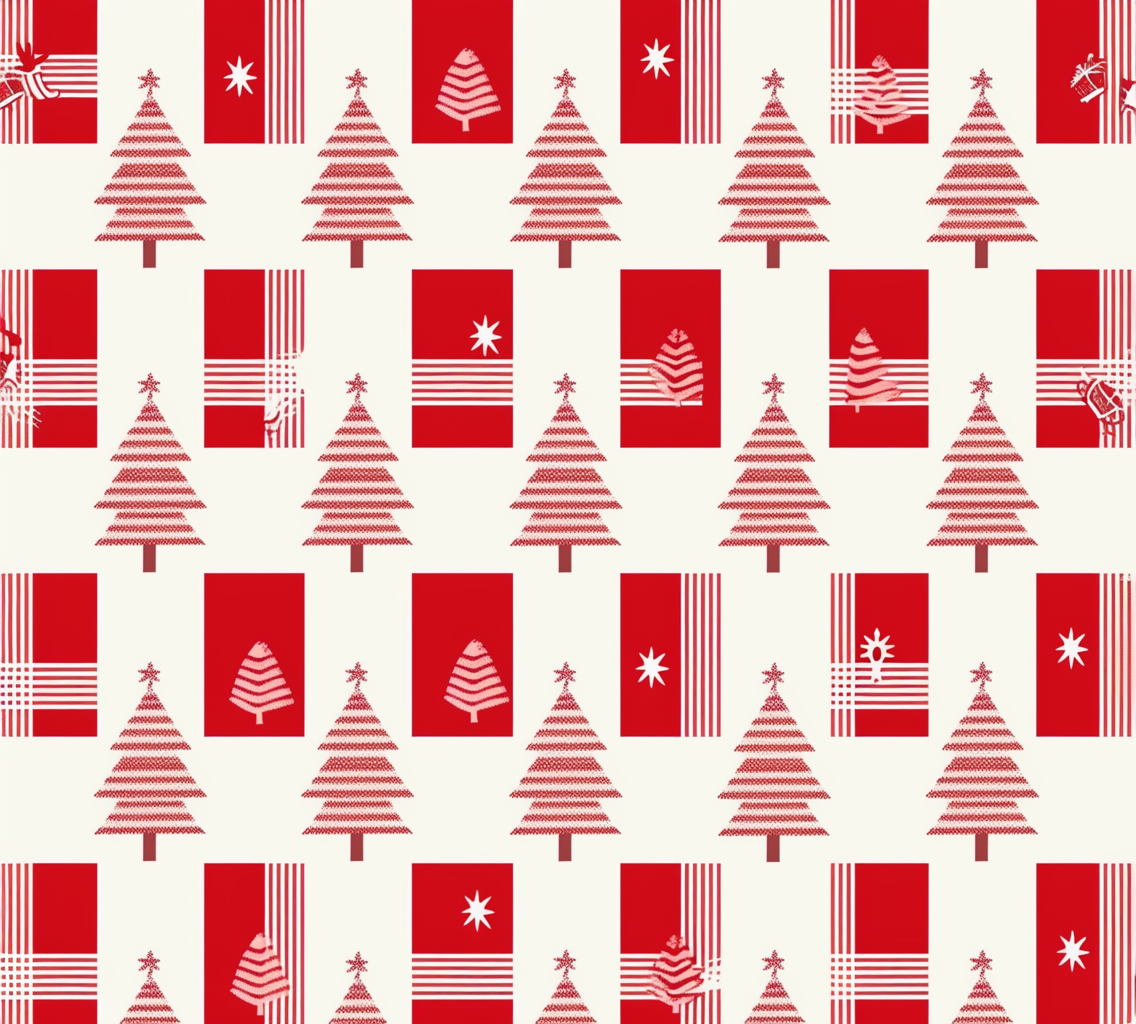 Knitted Christmas Tree Grid